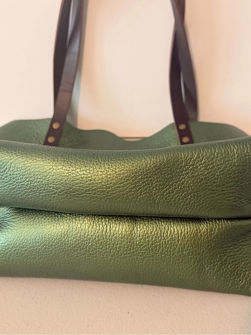 Portland Leather medium classic tote UNICORN 🦄 COLOR Green Greench - Picture 5 of 6